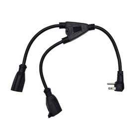 Power Cord Extension Y Splitter 1 to 2 Way Outlet Adapter 16AWG (3)