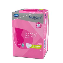 MoliCare Premium lady pants, discreet use for incontinence especially for women, aloe vera, 5 drops, size L, 1 x 7 pieces