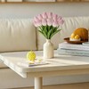 12 Pcs Artificial Light Pink Tulips | Real Touch Latex