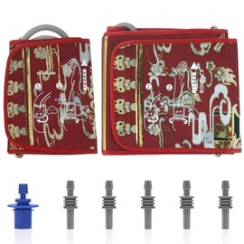 Blood Pressure Cuff *2, Extra Large for Big Arms(40-66cm)&Small Blood Pressure Cuff for Pediatric/Kids(15-24cm) - 6 Different Blood Pressure Connectors are Compatible with Most Bp Monitors(Red)