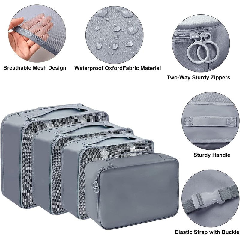 Packing Cubes Set of 9 - Multifunctional Suitcase Organiser for