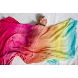 Florida Kid Co. Sunset Baby Swaddle Blanket - 70% Viscose from Bamboo/ 30% Cotton Muslin - Silky Soft, Breathable, Lightweight, Large - 47 in. x 47 in.