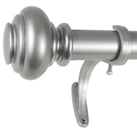 Decopolitan 278656829 1-Inch Urn Single Window Treatment Rod Set, 18 to 36-Inch, Antique Silver