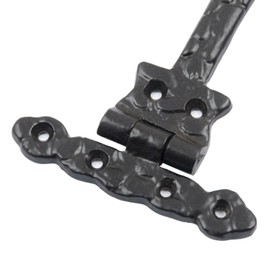 Black Antique Door Spear Door Hinge 6 Inch False Tee Door Hinges Decorative Victorian Spear Garage Gate Hinge Sliding Door Front Hinge with Matching Fixing Screws Pack of 2.