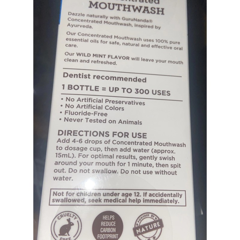 Guru Nanda Concentrated Mouthwash Oil Wild Mint Exp 09/24