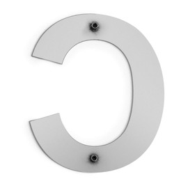 Barton House Letter (C) 6" Inch Stainless SUS304 Steel Outdoor Apartment Mailbox Door Street Address Self-Stick Hotel Floor Floating