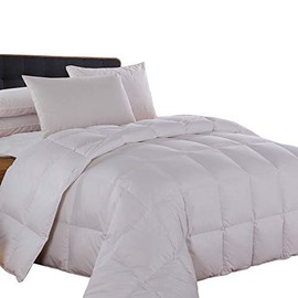 Royal Tradition Goose Down Comforter Medium Weight/Warmth (King-California King) 100-Percent Cotton Shell, Solid Pattern, Standard Goose Down Fill, All Seasons Duvet Insert