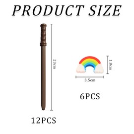 12 Pieces of Creative Pencils and 6 Pieces of Rainbow Erasers, Children's Stationery, Fun and Cute Stationery, School Supplies.