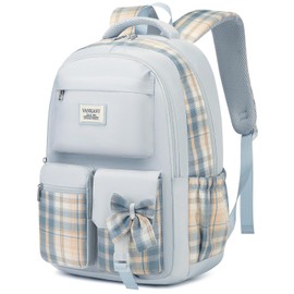 VANKANY School Backpack for Teen Girls, Cute Bookbag Laptop Bag for Middle School Highschool College Women, Student Backpack Morral Escolar Niña (Blue)