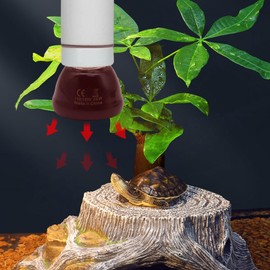 Abustle pig Mini Reptile Heat Lamp, 25w Infrared Ceramic Heat Emitter, No Light Emitting Reptile Heat Bulbs,Ceramic Heat Lamp for Amphibian, Chicken Coop,Cat, Turtle, Snake,Terrarium (1, 25 W)