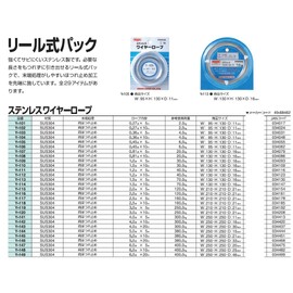 Nissa Chain Y-108 Stainless Steel Wire Rope, 0.3 x 32.8 ft (0.81 x 10 m), Reference Load Capacity: 44.1 lbs (20 kg)