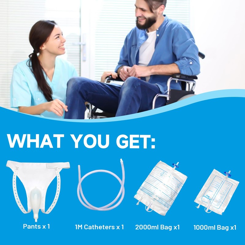 Catheter for Men, Urine Collection Bag for Elderly Men Male