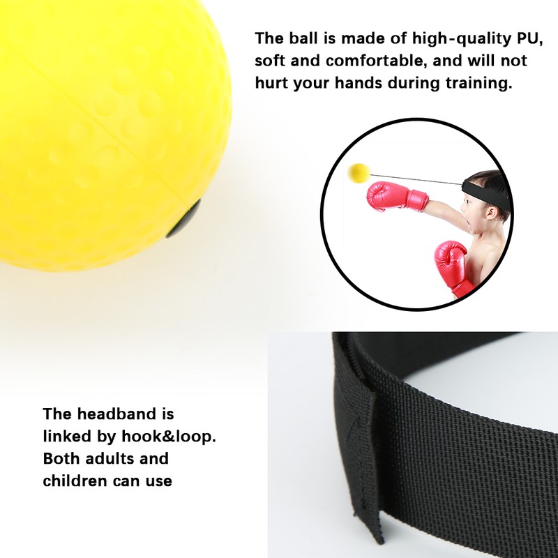 4 Balls Boxing Training Ball HeadMounted Adjustable Pu Foam Sports