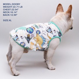 CHEERTAILS Cooling Dog Shirts French Bulldog Clothes, Designer Dog Shirts for Small Medium Dogs and Cats Male Female, Planet Pattern Summer Dog Clothes Vest for Frenchie Dogs Chihuahua Shorthairs