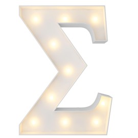 3FT Marquee Light Up Greek Letters, Alphabets Letter Sigma “Σ” DIY Craft Stand For Display Decor Sorority Fraternity Decorations