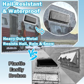 DITKOK Metal RV Stove Vent Cover - RV Range Vent Cover with Locking Device - Camper Exhaust Cover for Trailer & Camper Black