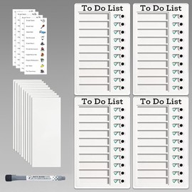 4 Pieces Chore Chart for Kids Multi-Functional Family Chore Board Set Multiple Kids Responsibility Chart Sliding Routine Reusable to-Do List RV Checklist Magnetic Dry Erase Planning Board