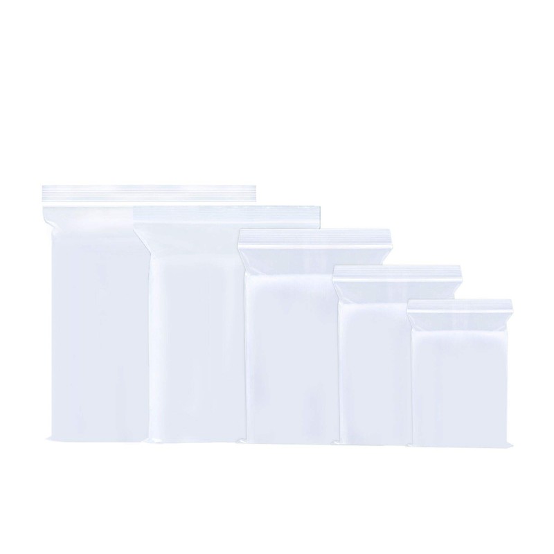 500pcs Grip Seal Bags 5 Mixed Size Reusable Poly Zip