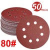 WINGONEER 50PCS Sanding Disc Pads, 5 Holes 8 Holes 120