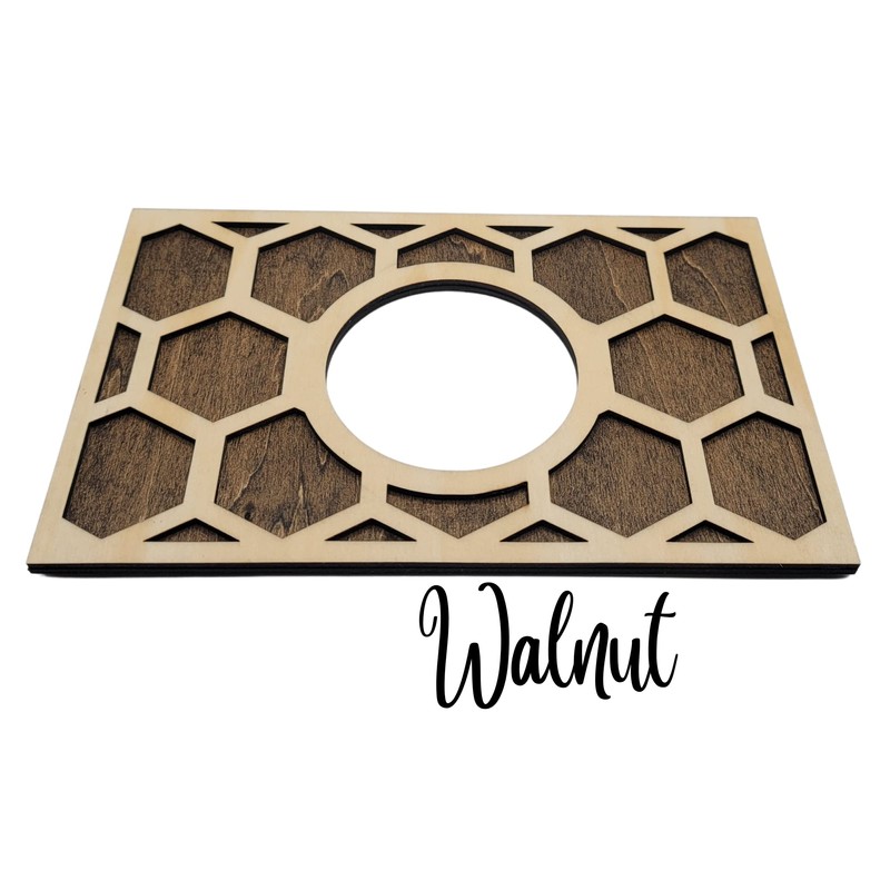 Nest Thermostat Decorative Wall Plate Honeycomb White, Brown Natural Hard