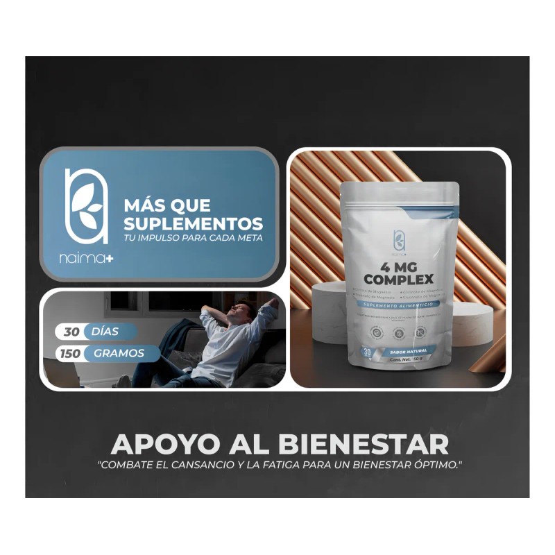 NAIMA 4 MG Complex 150 g, Sabor Natural Suplemento en