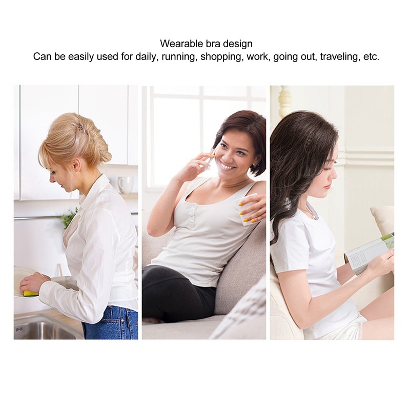 Breast Massage Machine Hot Compress Vibration Wearable Chest Massage Device