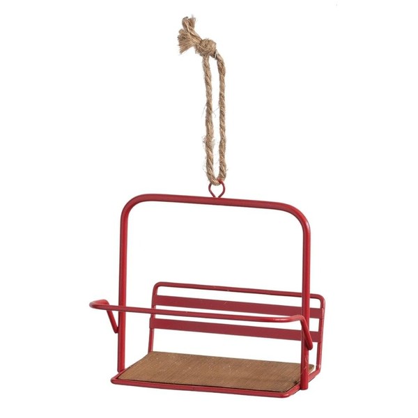 Sullivans Ski Lift Ornament 3.5"H Red - 3.5"L x 3.5"W