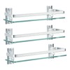 AIJALY 3 Pack Bathroom Glass Shelf,Aluminum Tempered Glass 0.34in Extra