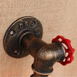 Offfay Retro Industrial Water Pipe Wall Lights,Vintage Rustic Metal Steampunk Lamp,Valve Tap Single Loft Rustic Lighting Fixtures