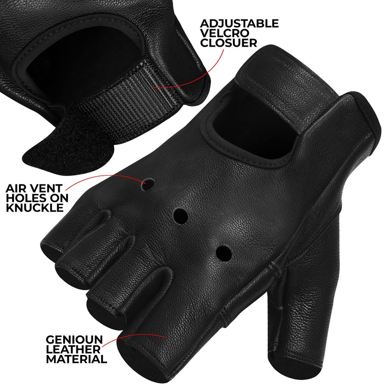 MARIB LEATHER HALF FINGER CYCLING WHEELCHAIR GYM BUS DRIVING WEIGHT