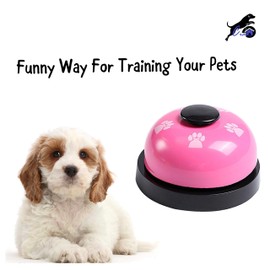 Cian Set of 2 Pet Metal Training Bells. Pet Eating, Potty Training and Communication Device Ringer Pet Interactive Toy. Dog & Cat Training Clicker (RED - RED)
