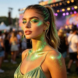 Purpurina Corporal Gel De Lentejuelas Brillantes Para Maquillaje La Purpurina Facial Para Las Vacaciones Carnaval Maquillaje Graduación Festival y Conciertos De Música