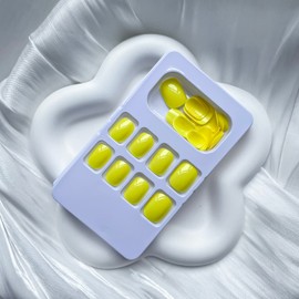 24 Pcs Short Press on Nails Square Nude Pink Fake Nails with Glitter Designs Glossy Full Cover False Nails Stick on Nails Glue on Nails for Women and Girls Autumn Nails