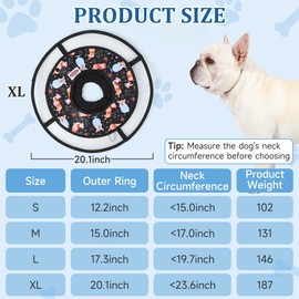 Poochies Sprouts Dog Collars for X-Large Dogs, Soft Cone for Dogs to Stop Licking, Calming Collar for Dog That Won't Block Your Pet's View, X-Large