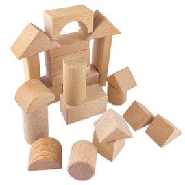 qimeyu Wooden Building Blocks, Wooden Toy, Craft Blocks Wood, Wooden Building Blocks Set for Educational Toy, 22 Pieces Building Blocks for Stacking for Children 3 4 5 6 Years