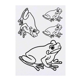 Azeeda 4 x 'Frosch sitzend' Temporäre Tattoos - Wasserfest, Hautfreundlich & Ungiftig · Transfers in Verschiedenen Größen (TO00067844)