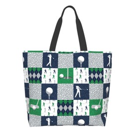 ASYG Golf Bag, Golf Ball Print Sling Bag, Cute Golf Print Pattern Tote Bag For Women Men