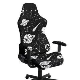 Merkmak Stylish Gaming Chair Covers Set of 4 Computer Chair Cover with Armrest Slipcover Galaxy Space Office Chairs Protector Slipcover for Home Decorations