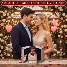 TRZUMZZ Preserved Rose Gifts for Women Moss Bear Gifts with Necklace Birthday Gifts for Mom Wife Grandma Girlfriend Christmas Mothers Day Anniversary Valentines Day Birthday Gifts for Women