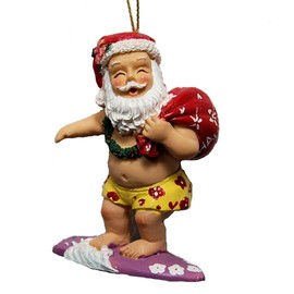Island Heritage Surfing Santa Ornament