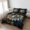 Sun and Moon Comforter Set Black Boho Bedding Set Celestial