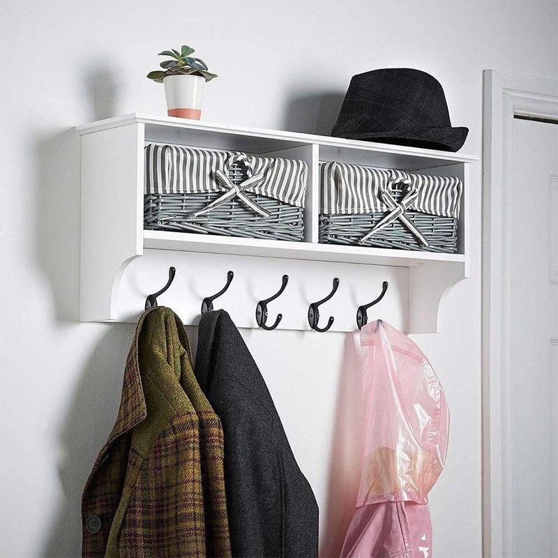 12 Pack Dual Coat Hooks Wall Mounted, Dual Prong Retro