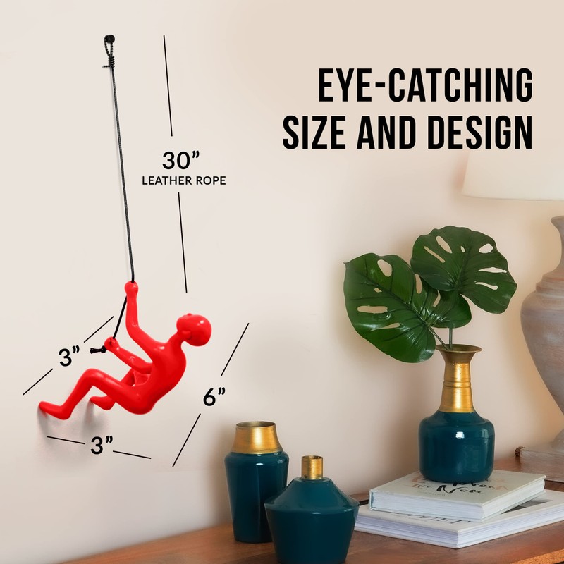 Climbing Man Wall Art 676685026873 Red