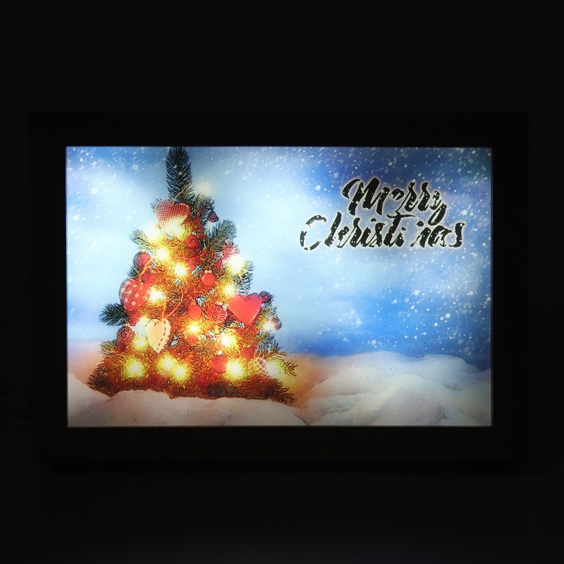 Lighting Painting Decoration USB Christmas Light Up Painting Creative Ornaments