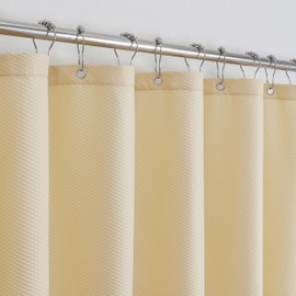 VivaNest Beige Yellow Waterproof Textured Cloth Fabric Shower Curtain with 2 Magnets, Soft Hotel Quality Bubble Shower Curtain Liner, Light-Weight & Machine Washable, 72x72 inches