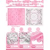 Yearntown 8 Pack Pink and White Silk Bride Bandanas 27