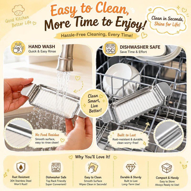 JAYVAR Cheese Slicer and Butter Cutter, 304 Stainless Steel Wire