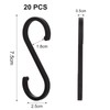 ASelected 20 PCS S-Shaped Hooks Black Hooks Wardrobe Aluminum Hooks