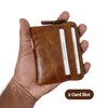 WINTTEN Coin Pouch Genuine Leather Multi-Card Holder with Keychain Ring