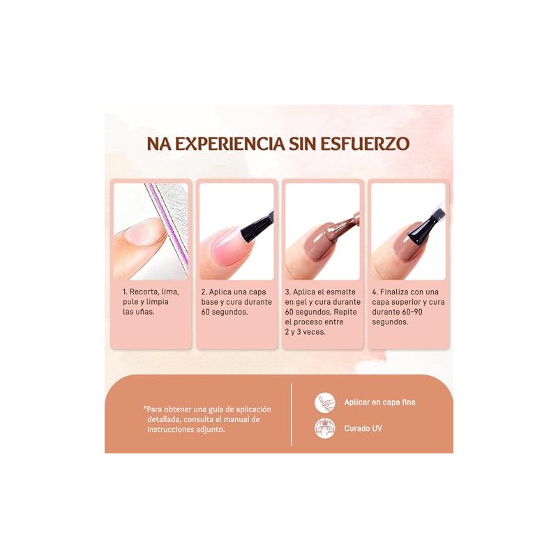 Cherimoya Esmalte en Gel Multicolor para Uñas 15ml-Rosa Nude